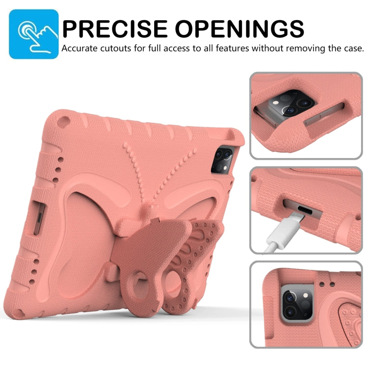 For iPad Air 11 2024 Butterfly Bracket EVA Shockproof Tablet Case(Pink Orange)