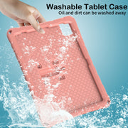 For iPad Air 11 2024 Butterfly Bracket EVA Shockproof Tablet Case(Pink Orange)
