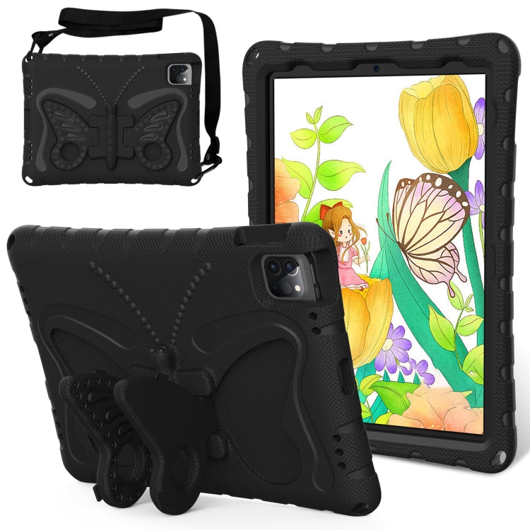 For iPad Air 11 2024 Butterfly Bracket EVA Shockproof Tablet Case(Black)