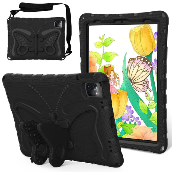 For iPad Air 11 2024 Butterfly Bracket EVA Shockproof Tablet Case(Black)