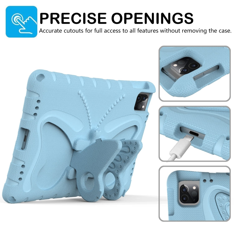 For iPad Air 11 2025 / 2024 Butterfly Bracket EVA Shockproof Tablet Case(Light Blue)