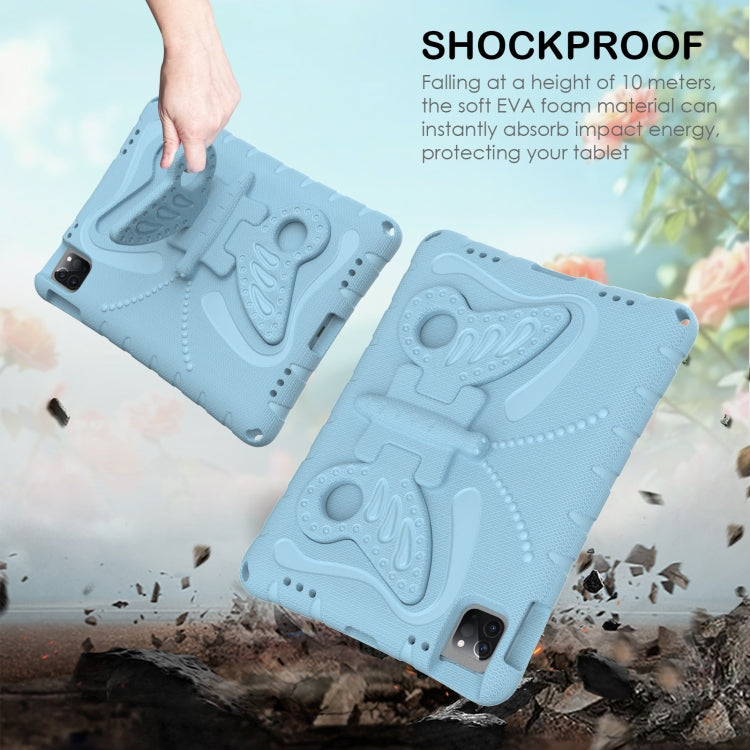 For iPad Air 11 2025 / 2024 Butterfly Bracket EVA Shockproof Tablet Case(Light Blue)