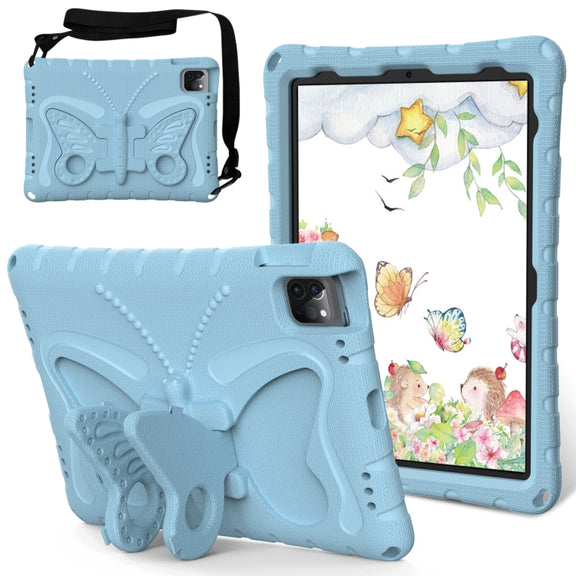 For iPad Air 11 2025 / 2024 Butterfly Bracket EVA Shockproof Tablet Case(Light Blue)