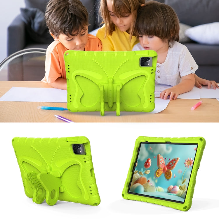 For iPad Air 11 2025 / 2024 Butterfly Bracket EVA Shockproof Tablet Case(Grass Green)