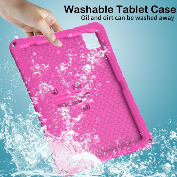For iPad Air 11 2024 Butterfly Bracket EVA Shockproof Tablet Case(Rose Red)