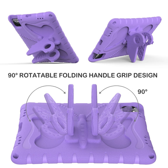 For iPad Pro 11 2024 Butterfly Bracket EVA Shockproof Tablet Case(Light Purple)