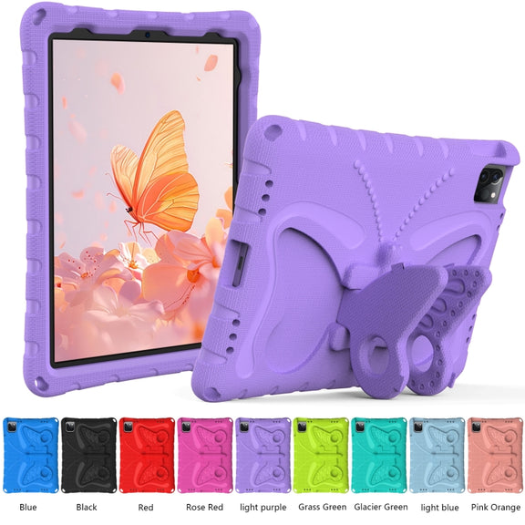For iPad Pro 11 2024 Butterfly Bracket EVA Shockproof Tablet Case(Light Purple)