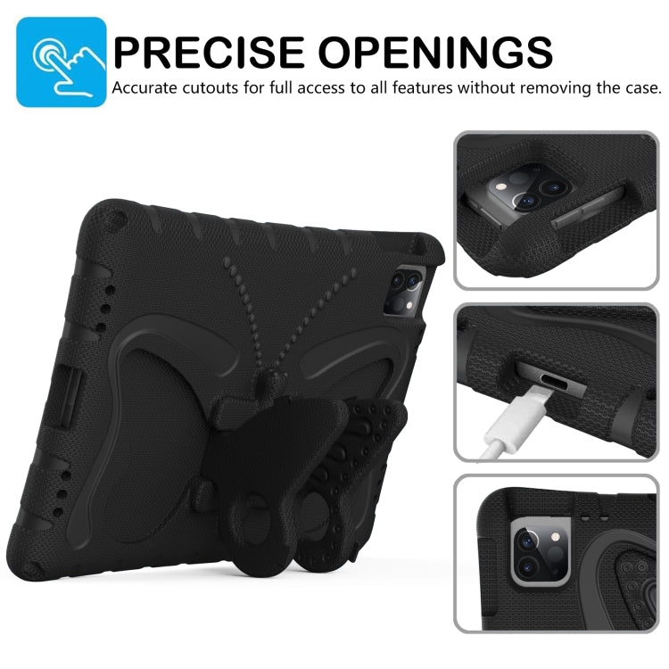 For iPad Pro 11 2024 Butterfly Bracket EVA Shockproof Tablet Case(Black)