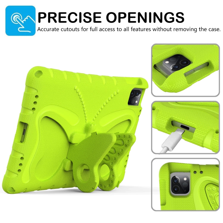 For iPad Pro 11 2024 Butterfly Bracket EVA Shockproof Tablet Case(Grass Green)