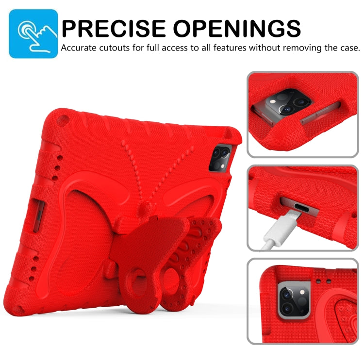 For iPad Pro 11 2024 Butterfly Bracket EVA Shockproof Tablet Case(Red)