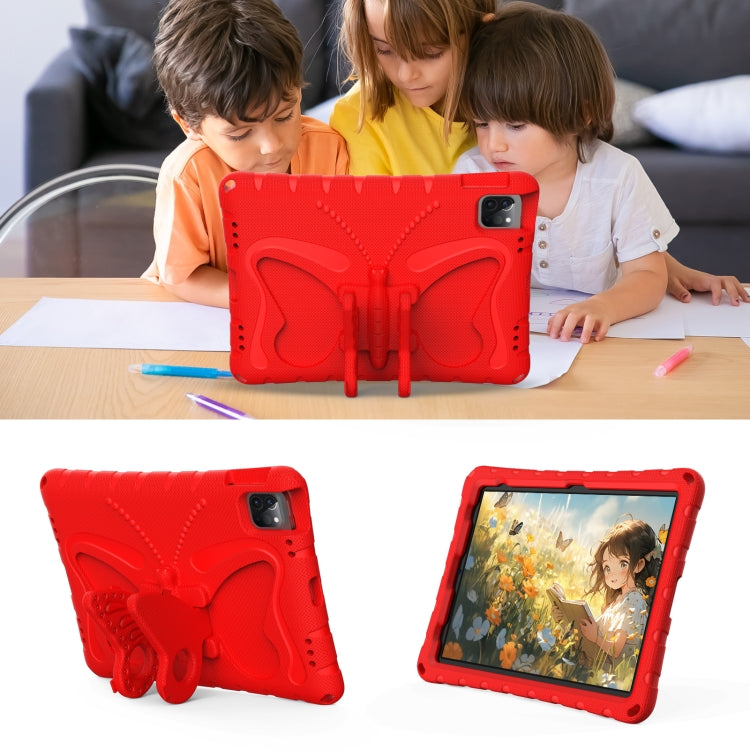 For iPad Pro 11 2024 Butterfly Bracket EVA Shockproof Tablet Case(Red)