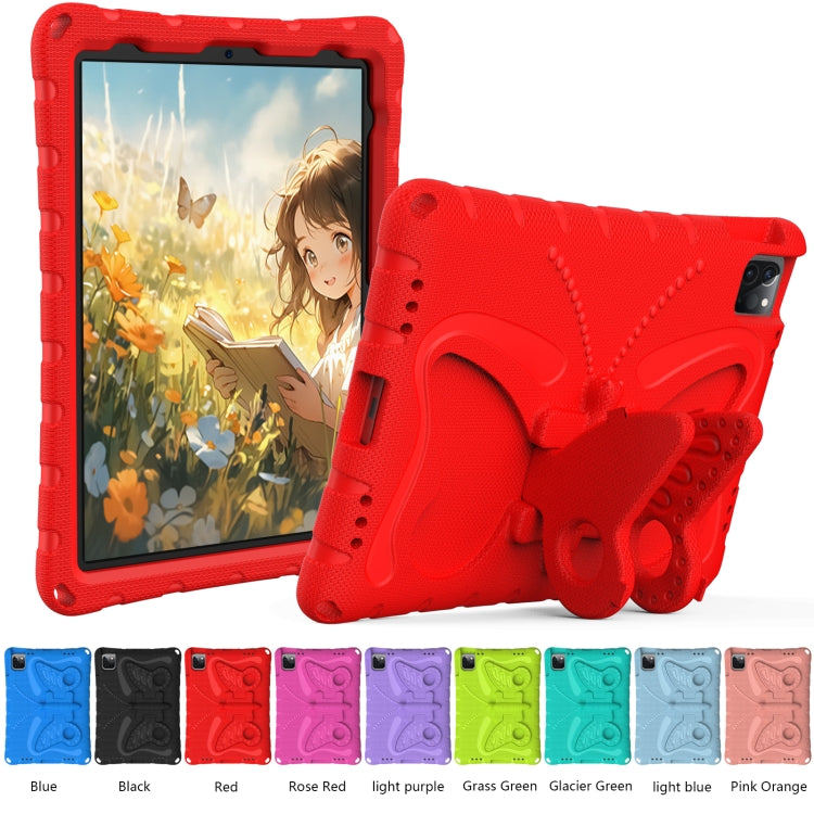 For iPad Pro 11 2024 Butterfly Bracket EVA Shockproof Tablet Case(Red)