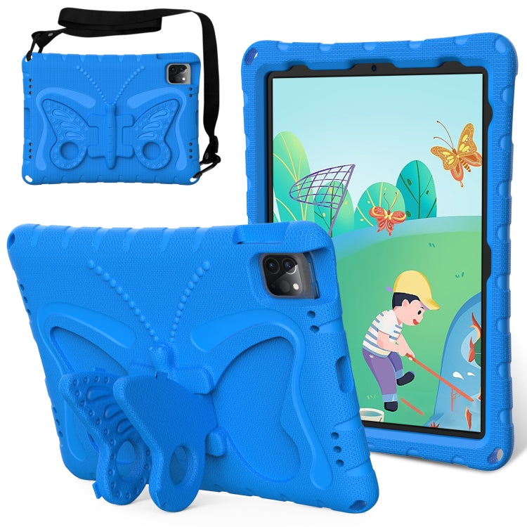For iPad Pro 11 2024 Butterfly Bracket EVA Shockproof Tablet Case(Blue)