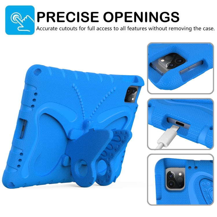 For iPad Pro 11 2024 Butterfly Bracket EVA Shockproof Tablet Case(Blue)