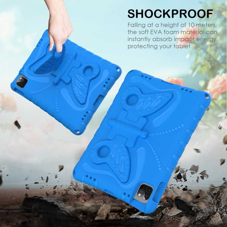 For iPad Pro 11 2024 Butterfly Bracket EVA Shockproof Tablet Case(Blue)