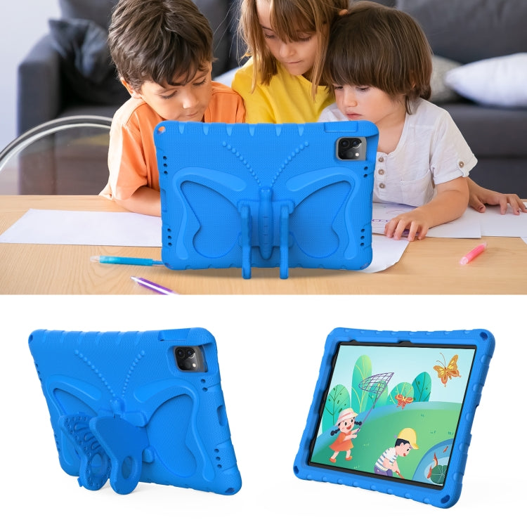 For iPad Pro 11 2024 Butterfly Bracket EVA Shockproof Tablet Case(Blue)