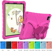 For iPad Pro 11 2024 Butterfly Bracket EVA Shockproof Tablet Case(Rose Red)