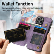 For iPhone 6 / 6s Retro Leather Zipper Wallet Back Phone Case(Purple)