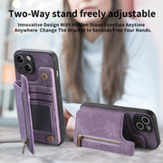 For iPhone 6 / 6s Retro Leather Zipper Wallet Back Phone Case(Purple)