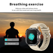 QX11 1.96 inch Color Screen Smart Watch Leather Strap Support Bluetooth Call(Brown)