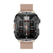 QX11 1.96 inch Color Screen Smart Watch Milan Steel Strap Support Bluetooth Call(Gold)
