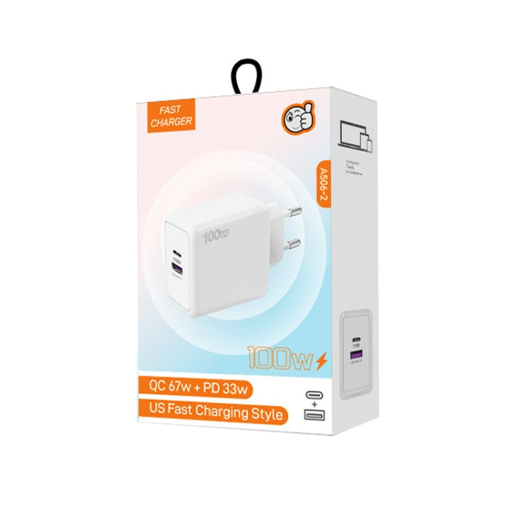 USB 67W / Type-C PD 33W Super fast Charging Full Protocol Mobile Phone Charger, EU Plug(Black)