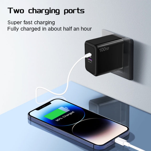 USB 67W / PD 33W Super fast Charging Full Protocol Mobile Phone Charger, UK Plug(White)