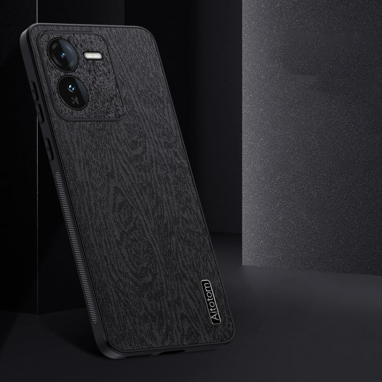 For vivo iQOO Z9 Tree Bark Leather Shockproof Phone Case(Blue)
