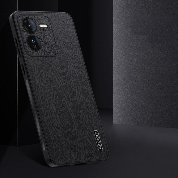 For vivo iQOO Z9 Tree Bark Leather Shockproof Phone Case(Blue)