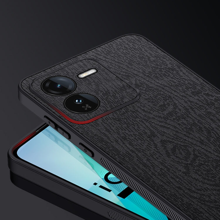 For vivo iQOO Z9 Tree Bark Leather Shockproof Phone Case(Blue)