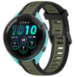 For Garmin Forerunner 265 22mm Two Color Textured Silicone Watch Band(Green+Black) - Watch Bands by PMC TechLife | Online Shopping South Africa | PMC TechLife