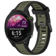 For Garmin Forerunner 255 Music 22mm Two Color Textured Silicone Watch Band(Green+Black) - Watch Bands by PMC TechLife | Online Shopping South Africa | PMC TechLife