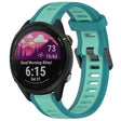 For Garmin Forerunner 255 Music 22mm Two Color Textured Silicone Watch Band(Teal) - Watch Bands by PMC TechLife | Online Shopping South Africa | PMC TechLife