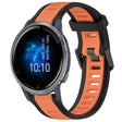 For Garmin Venu 2 22mm Two Color Textured Silicone Watch Band(Orange+Black) - Watch Bands by PMC TechLife | Online Shopping South Africa | PMC TechLife