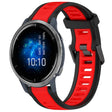 For Garmin Venu 2 22mm Two Color Textured Silicone Watch Band(Red+Black) - Watch Bands by PMC TechLife | Online Shopping South Africa | PMC TechLife