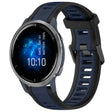 For Garmin Venu 2 22mm Two Color Textured Silicone Watch Band(Midnight Blue+Black) - free shipping - PMC TechLife - Order now!