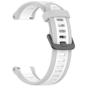 For Garmin Venu 2 22mm Two Color Textured Silicone Watch Band(White+Grey)