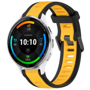 For Garmin Venu 3 22mm Two Color Textured Silicone Watch Band(Yellow+Black)