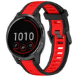 For Garmin Vivoactive 4 22mm Two Color Textured Silicone Watch Band(Red+Black) - Watch Bands by PMC TechLife | Online Shopping South Africa | PMC TechLife