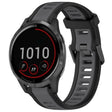 For Garmin Vivoactive 4 22mm Two Color Textured Silicone Watch Band(Grey+Black) - Watch Bands by PMC TechLife | Online Shopping South Africa | PMC TechLife