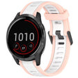 For Garmin Vivoactive 4 22mm Two Color Textured Silicone Watch Band(White+Pink) - Watch Bands by PMC TechLife | Online Shopping South Africa | PMC TechLife