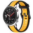 For Amazfit GTR 4 22mm Two-Color Textured Silicone Watch Band(Yellow+Black) - Watch Bands by PMC TechLife | Online Shopping South Africa | PMC TechLife