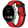 For Amazfit GTR 2 22mm Two-Color Textured Silicone Watch Band(Red+Black) - Watch Bands by PMC TechLife | Online Shopping South Africa | PMC TechLife