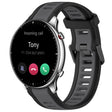 For Amazfit GTR 2 22mm Two-Color Textured Silicone Watch Band(Grey+Black) - Watch Bands by PMC TechLife | Online Shopping South Africa | PMC TechLife