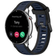 For Amazfit GTR 2 22mm Two-Color Textured Silicone Watch Band(Midnight Blue+Black) - Watch Bands by PMC TechLife | Online Shopping South Africa | PMC TechLife