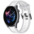 For Amazfit 3 22mm Two-Color Textured Silicone Watch Band(White+Grey) - Watch Bands by PMC TechLife | Online Shopping South Africa | PMC TechLife