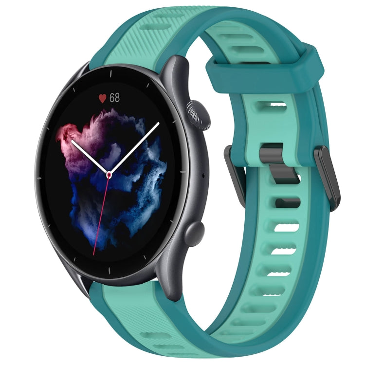 For Amazfit 3 22mm Two-Color Textured Silicone Watch Band(Water Duck)