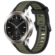 For Xiaomi Watch S3 22mm Two Color Textured Silicone Watch Band(Green+Black)