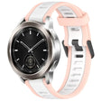 For Xiaomi Watch S3 22mm Two Color Textured Silicone Watch Band(White+Pink) - Watch Bands by PMC TechLife | Online Shopping South Africa | PMC TechLife