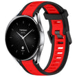 For Xiaomi Watch S2 22mm Two Color Textured Silicone Watch Band(Red+Black) - Watch Bands by PMC TechLife | Online Shopping South Africa | PMC TechLife